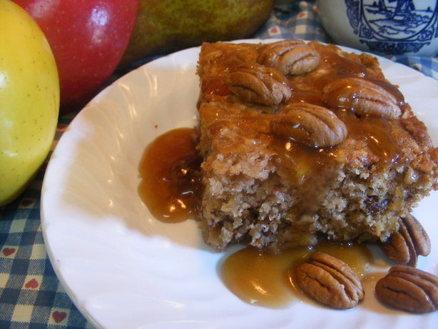 Apple Pudding Cake With Butterscotch Sauce. Photo by Seasoned Cook
