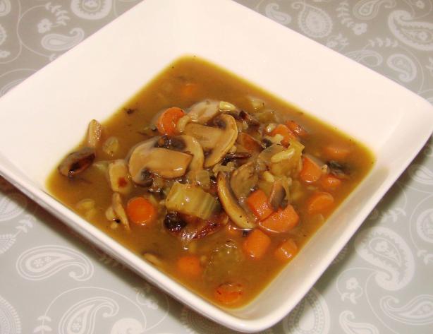 Low Fat Mushroom and Wild Rice Soup. Photo by Boomette