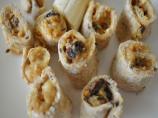 Peanut Butter, Banana and Sultanas Sandwiches or Pinwheel Style