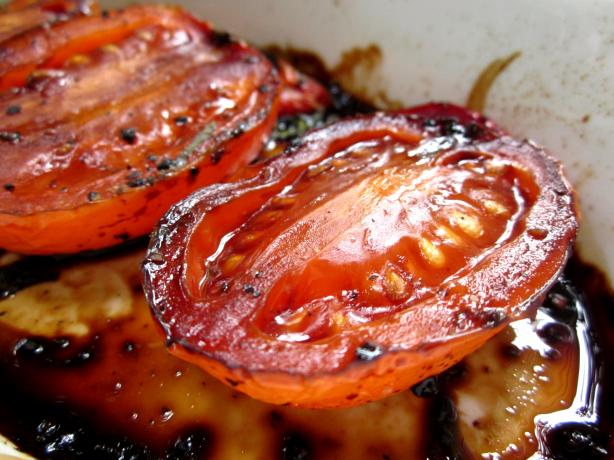 Fast Tomatoes With Basil and Balsamic. Photo by gailanng