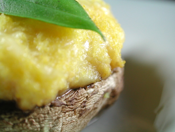 Mushrooms With Polenta and Basil Mix. Photo by Chef floWer
