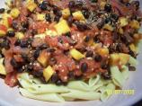 Penne Pasta With Black Beans and Mango