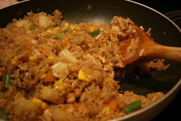 Pineapple Fried Rice from Cooked (Leftover) Rice and Chicken. Photo by lilsweetie