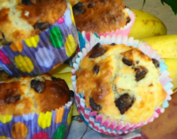 Banana Choc Chip Muffins. Photo by djmastermum