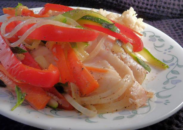 Orange Roughy With Tarragon and Vegetables. Photo by PaulaG