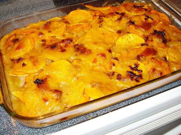 Scalloped Potatoes and Butternut Squash With Leeks. Photo by Wish I Could Cook