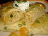 Roasted Poblano and Chicken Enchiladas With Sour Cream Sauce. Recipe by KPD