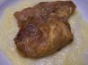 Cider Braised Chicken over Smoked Cheddar Grits. Recipe by dicentra