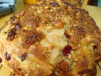 Crusty Cranberry Bread With Caramel Almonds (Almost No Knead)