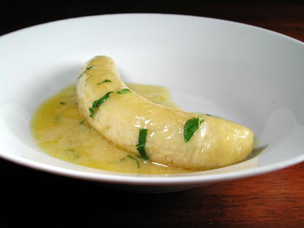 Caramelized Banana With Honey, Mascarpone and Mint. Photo by Chef floWer