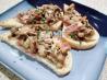 Crostini With Mushrooms, Prosciutto, and Bleu Cheese. Recipe by susie cooks
