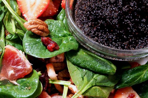 Strawberry Spinach Salad W/Raspberry-Key Lime Vinaigrette. Photo by NcMysteryShopper