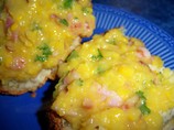 Creamed Corn, Parsley & Bacon on Muffins