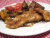Crisp Roasted Fish Strips, Squash and Potatoes. Recipe by Derf