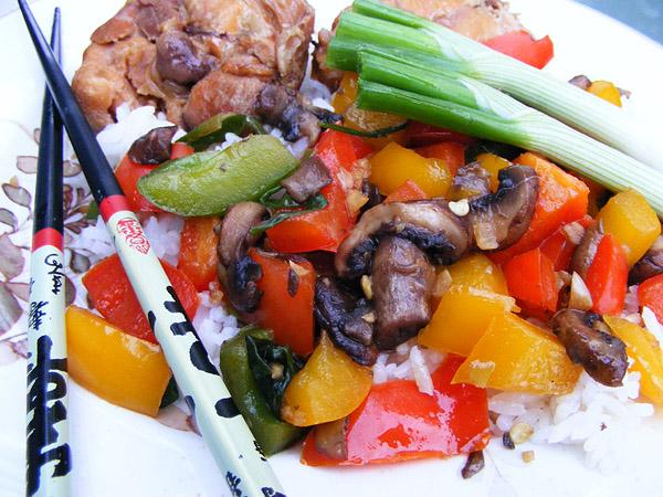 Stir-Fry Mushrooms and Bell Peppers. Photo by Lavender Lynn
