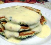 Spinach Cakes With Gouda Cheese Sauce