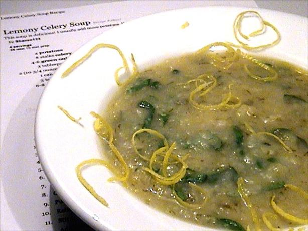 Lemony Celery Soup. Photo by Lori Mama