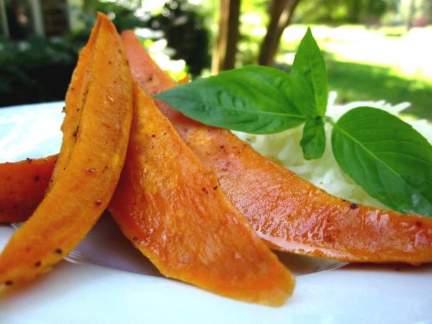 Oven-Roasted Spicy-Sweet Sweet Potatoes. Photo by gailanng