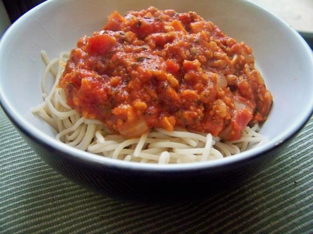 Vegan Bolognese. Photo by Prose