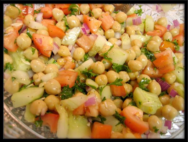 Cucumber and Garbanzo Bean Salad. Photo by eatrealfood
