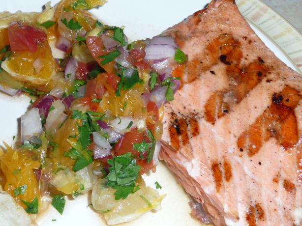 Grilled Salmon With Tangy Citrus Salsa. Photo by CaliforniaJan