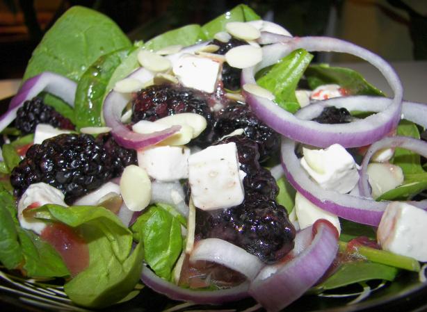 Spinach and Blackberry Salad - for One. Photo by Baby Kato