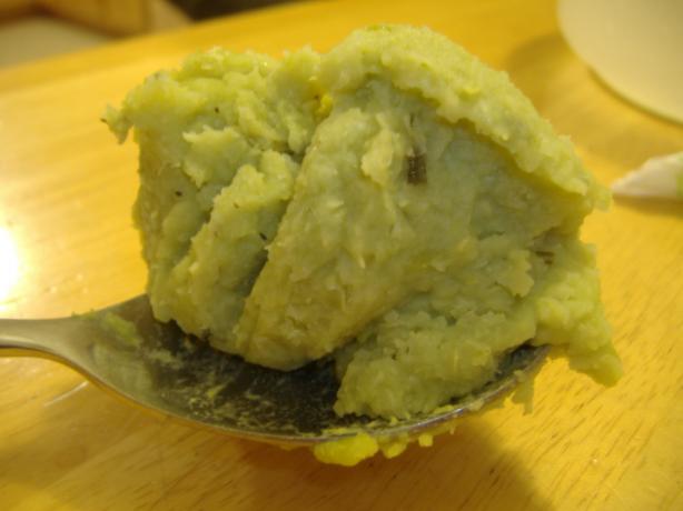 Lima Bean Puree or Green Mashed Potatoes. Photo by vivmom