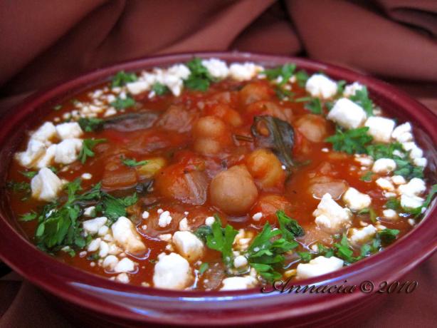 Greek Garbanzo Stew. Photo by Annacia