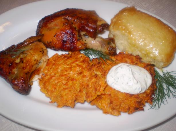 Stuffed Veal Scallops With a Mushroom Sauce and Carrot Rosti. Photo by TasteTester