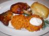 Stuffed Veal Scallops With a Mushroom Sauce and Carrot Rosti. Recipe by The Flying Chef
