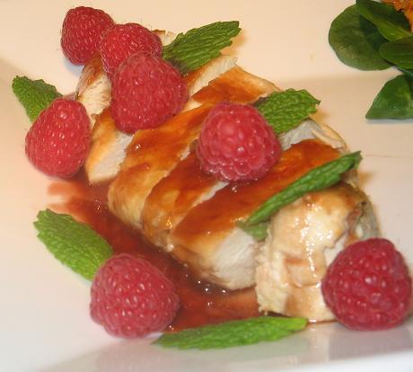 Chicken Breasts With Raspberry-Balsamic Sauce. Photo by The Flying Chef