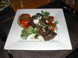 Barbecue Lamb on Mediterranean Salad. Photo by amanda l b