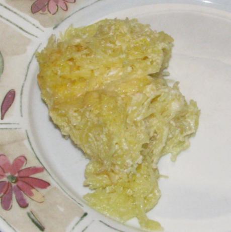 Creamy Baked Spaghetti Squash Parmesan (Low-Carb). Photo by MarinesWife