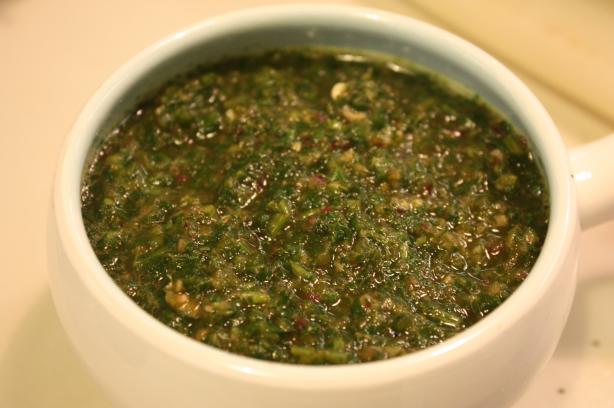 Ground Cilantro (coriander) Chutney. Photo by Leggy Peggy