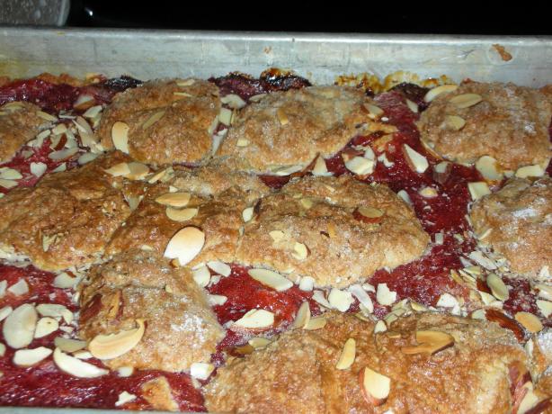 Strawberry-Rhubarb Cobbler. Photo by JackieOhNo!