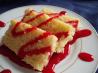 Iraqi Vanilla Cake With Pomegranate Sauce