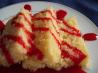 Iraqi Vanilla Cake With Pomegranate Sauce
