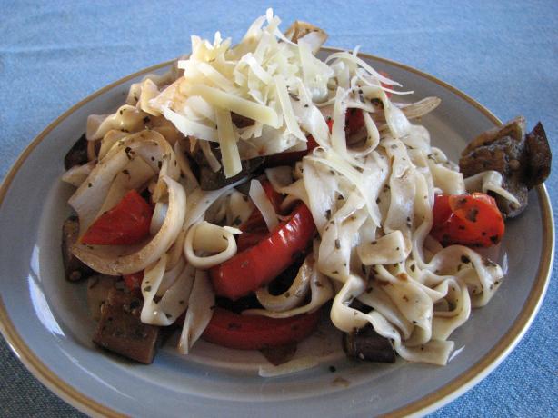 Roasted Balsamic Vegetables With Penne. Photo by Brooke the Cook in WI