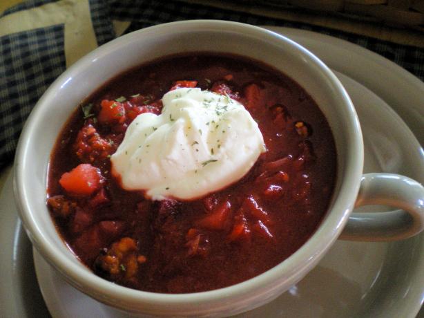 Borscht (Beet Soup). Photo by Julie B's Hive