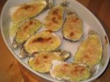 Crab Topped Oysters With a Bearnaise Sauce