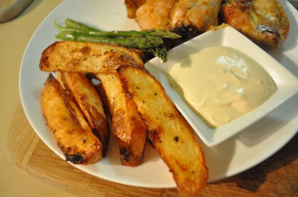 Potato Wedges With Lemon Chilli Sour Cream. Photo by I'mPat