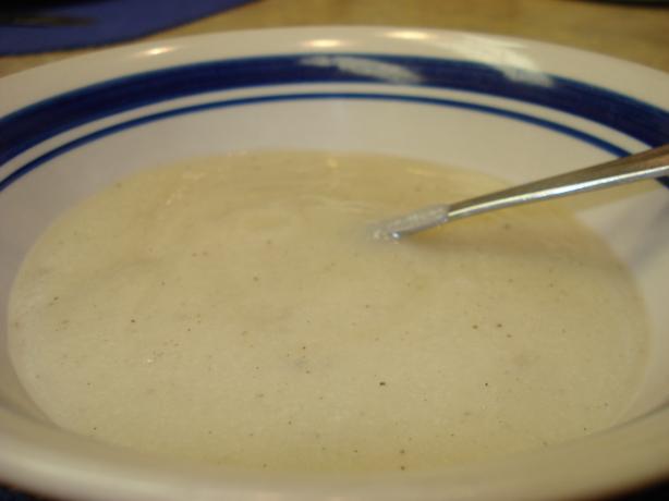 Unbelievable Fat-Free Cauliflower Soup. Photo by joy of jess