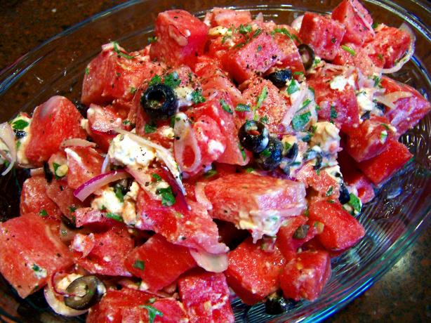 Amazing Watermelon Greek Salad With Feta. Photo by Rita~