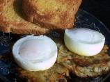 Poached Eggs on Baked Potato Pancakes