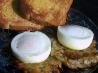Poached Eggs on Baked Potato Pancakes. Recipe by Marsha D.