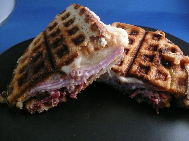 Waffle Iron Reuben Sandwich - Emeril Lagasse. Photo by cookiedog