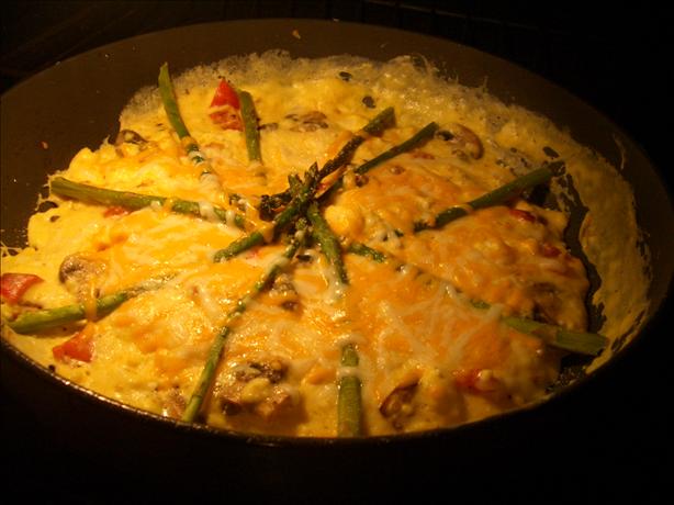 Open Faced Asparagus Omelet. Photo by chia