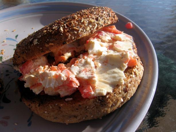 Creamy Vegetable Spread on Whole-Wheat Bagels. Photo by Dreamer in Ontario