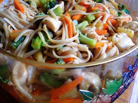 Teriyaki Pasta With Chicken. Photo by HokiesLady