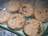 Super-Low-Fat, Lower Carb, Vegan Apple-Raisin Wheat Bran Muffins. Recipe by One Happy Woman